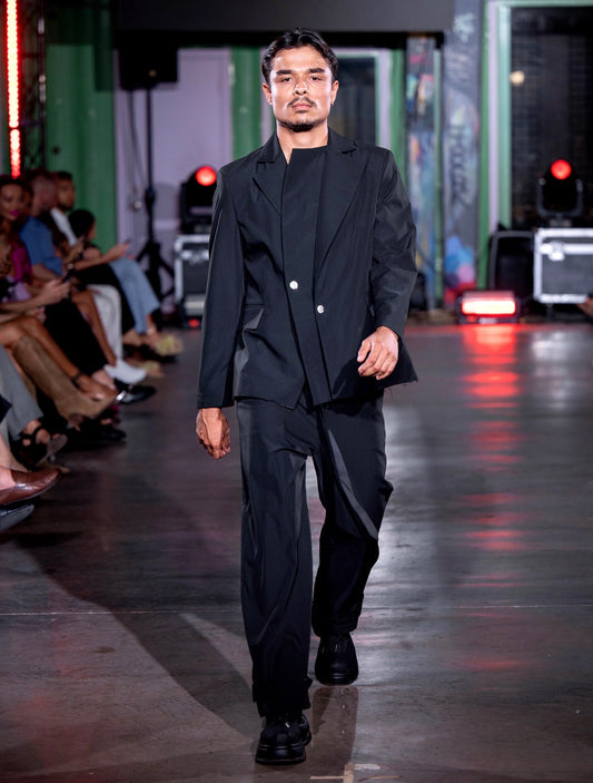 The Laureate Asymmetrical Black Suit Jacket