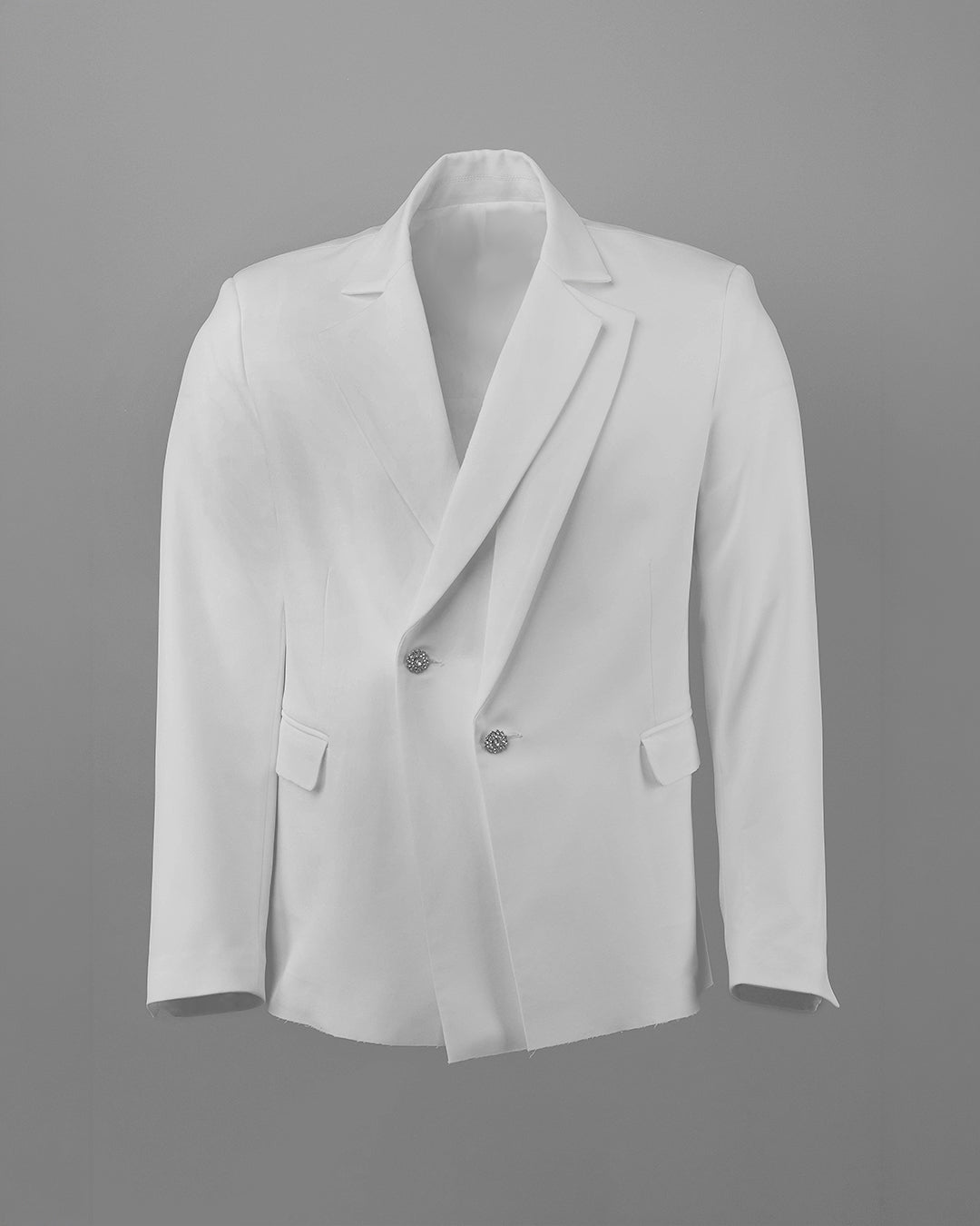 The Laureate Asymmetrical White Suit