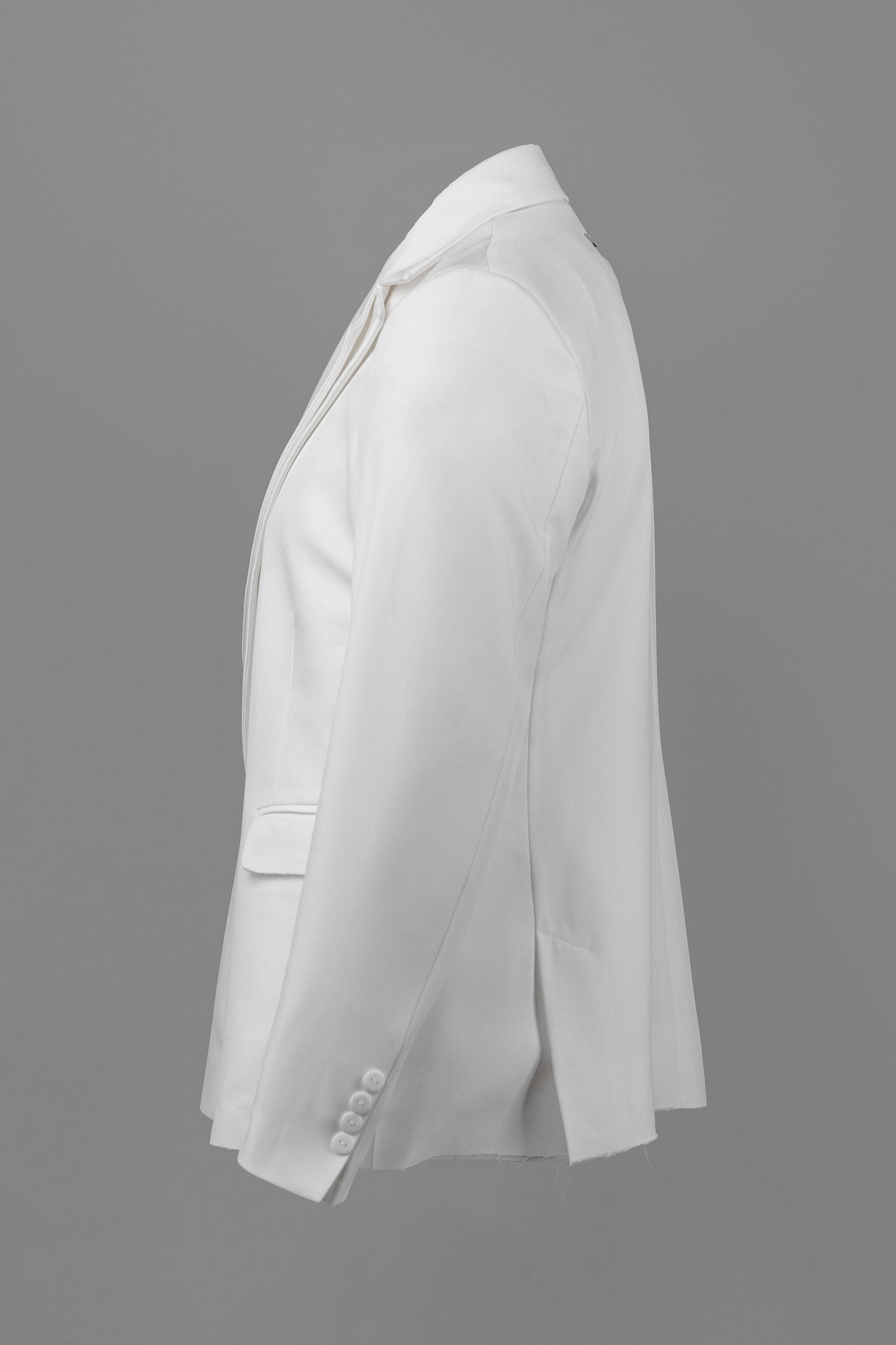 The Laureate Asymmetrical White Suit Jacket