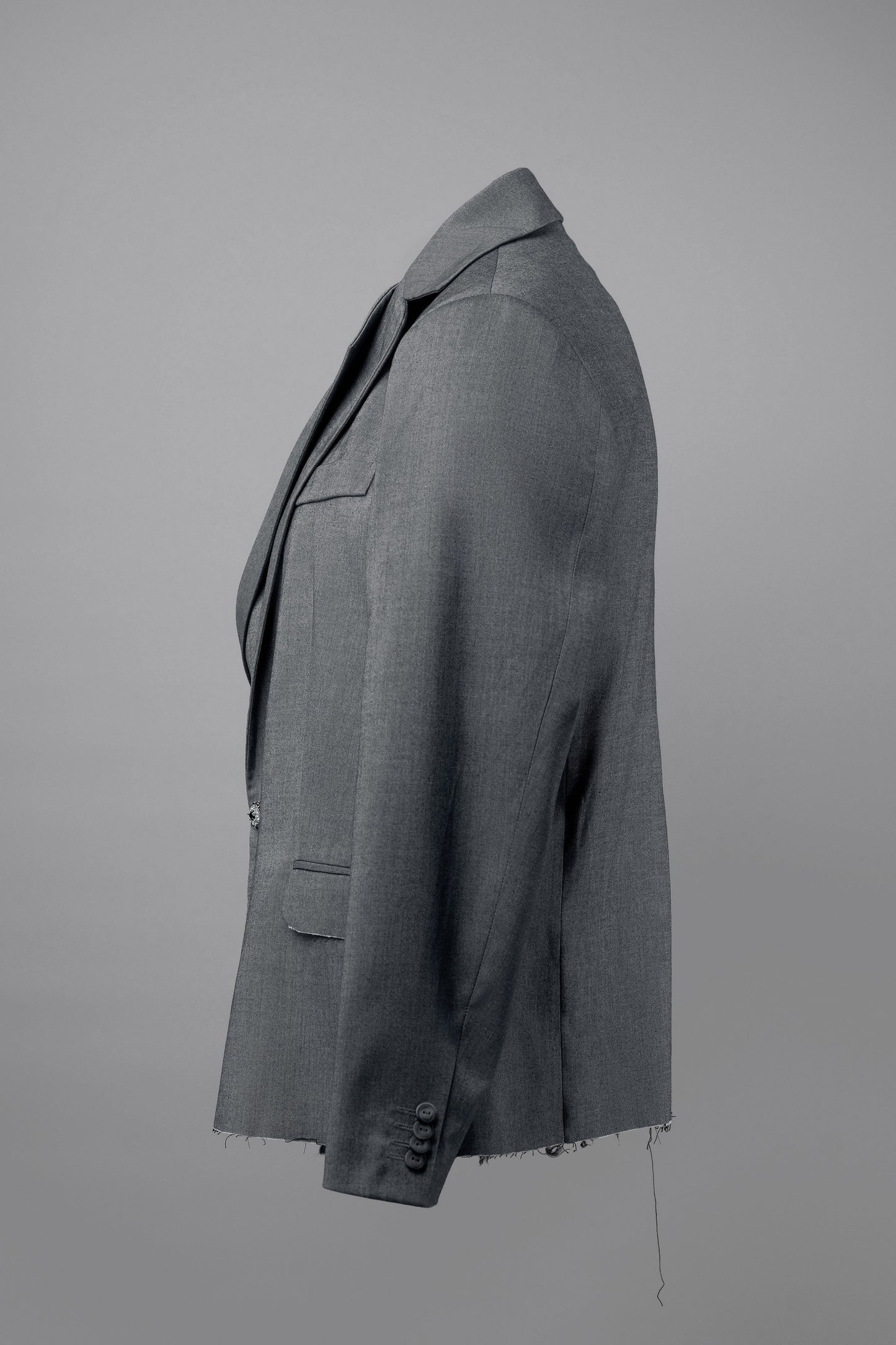 The Laureate Asymmetrical Grey Suit Jacket