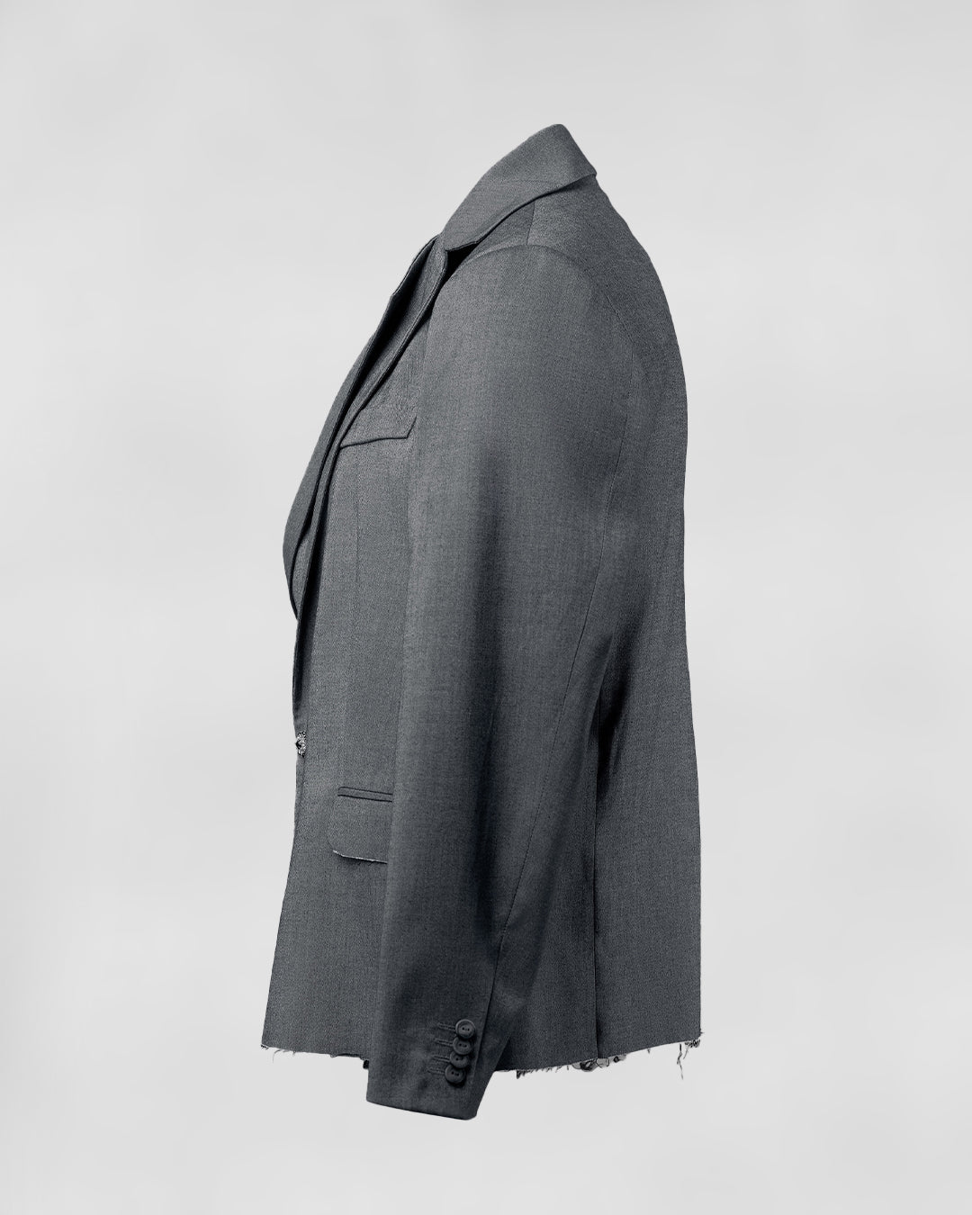 The Laureate Asymmetrical Grey Suit Jacket
