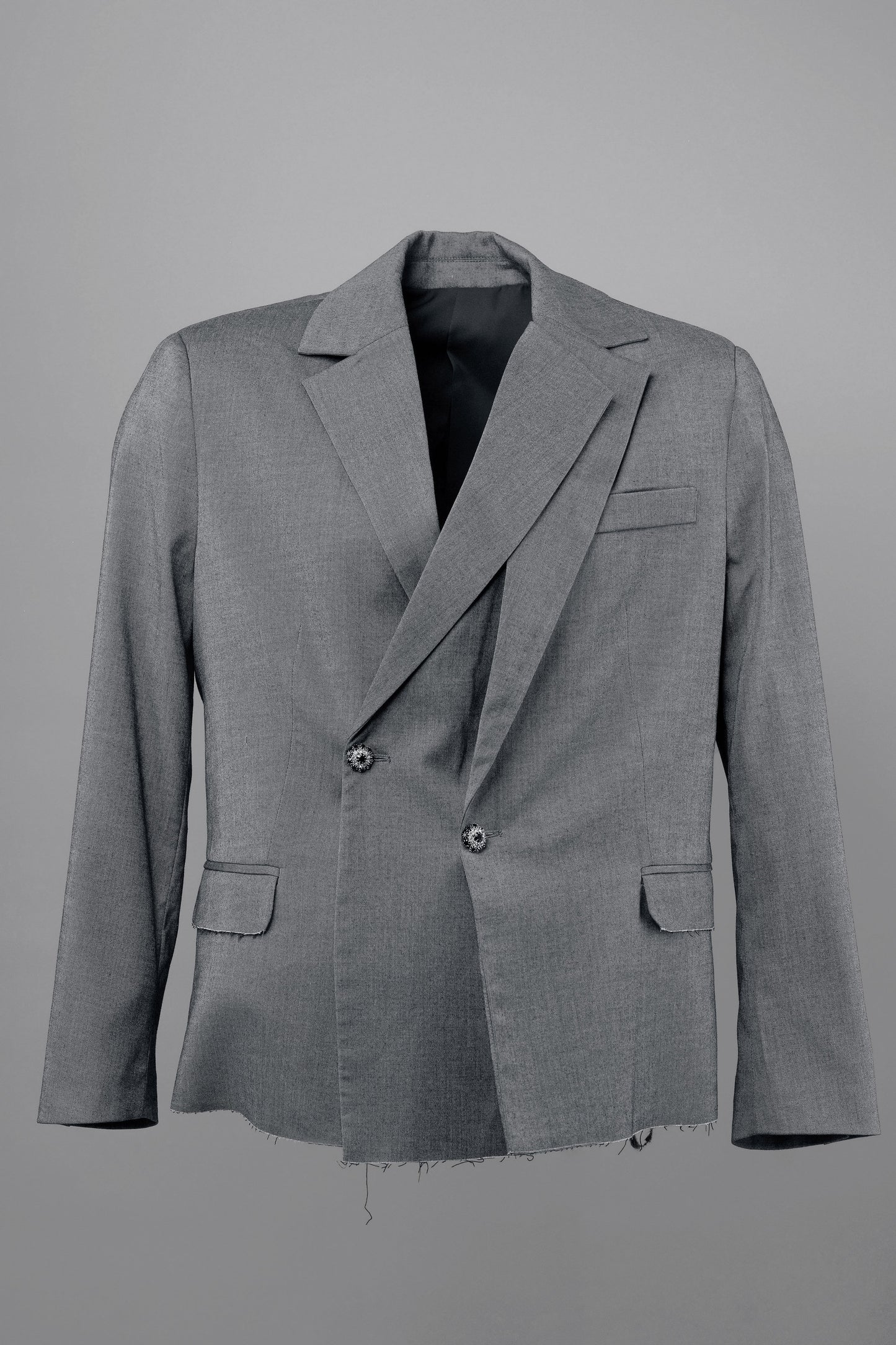 The Laureate Asymmetrical Grey Suit Jacket