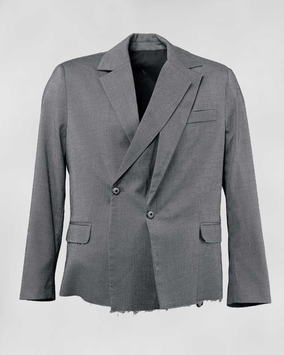The Laureate Asymmetrical Grey Suit Jacket