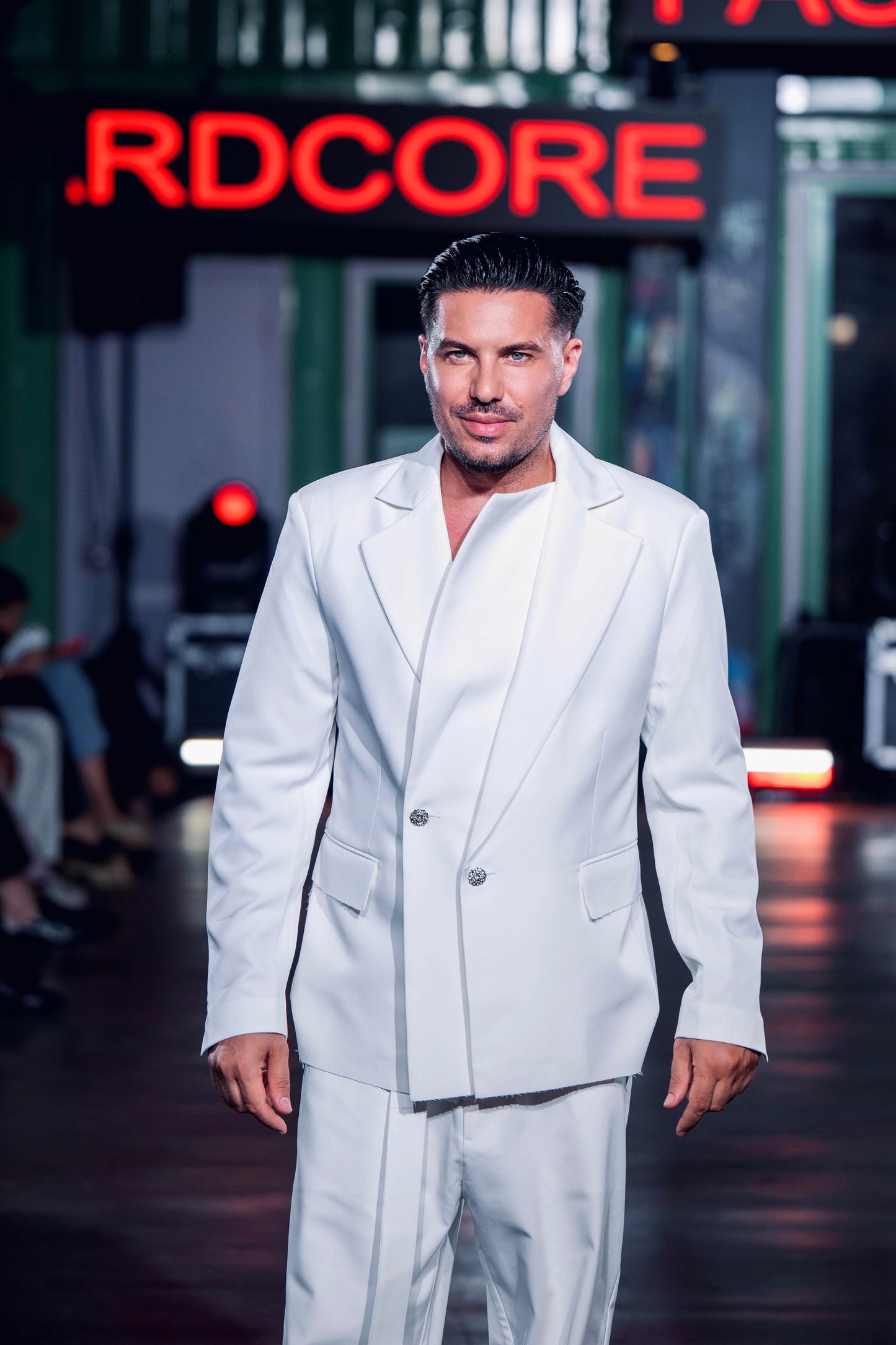 The Laureate Asymmetrical White Suit Jacket