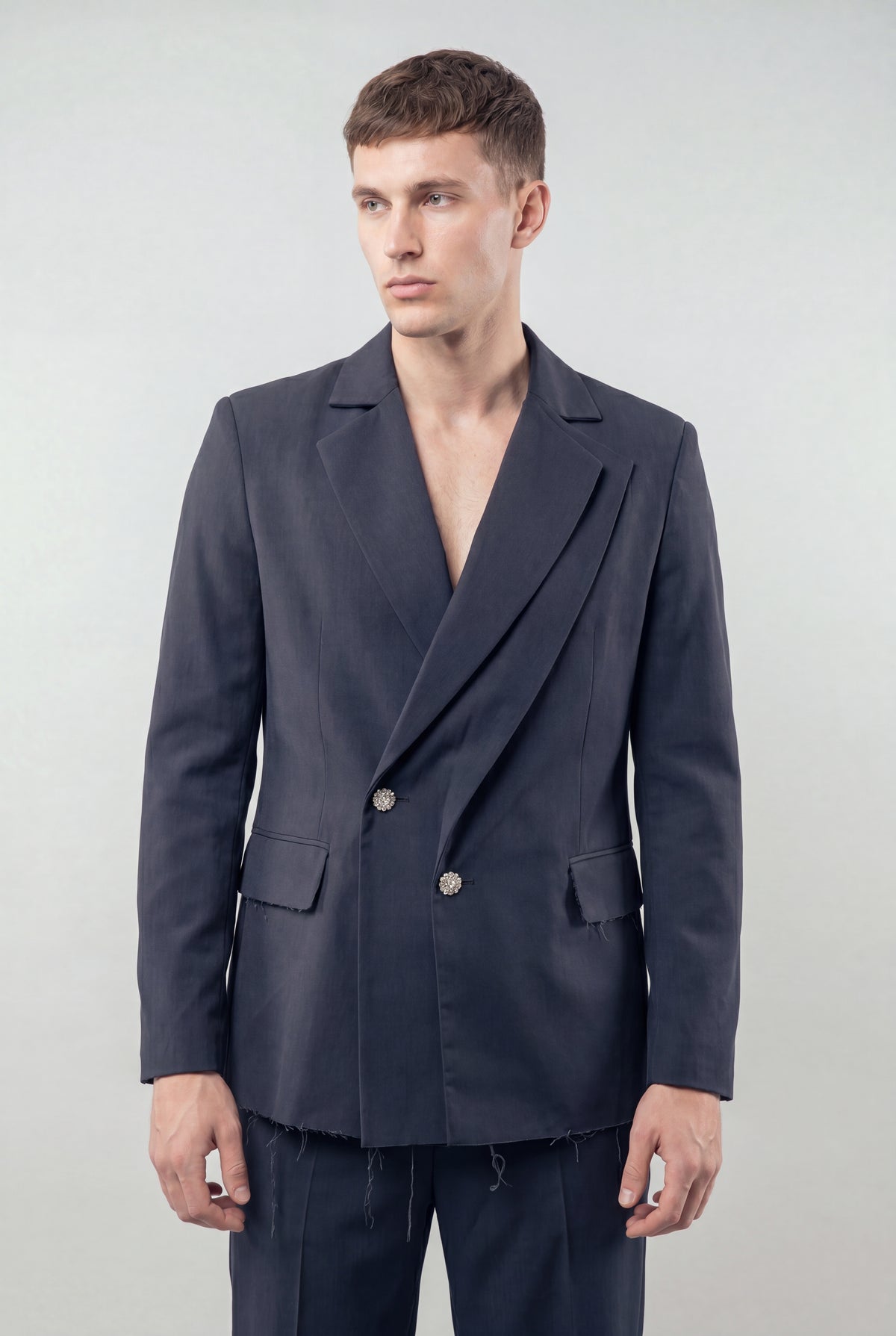 The Laureate Asymmetrical Black Suit Jacket