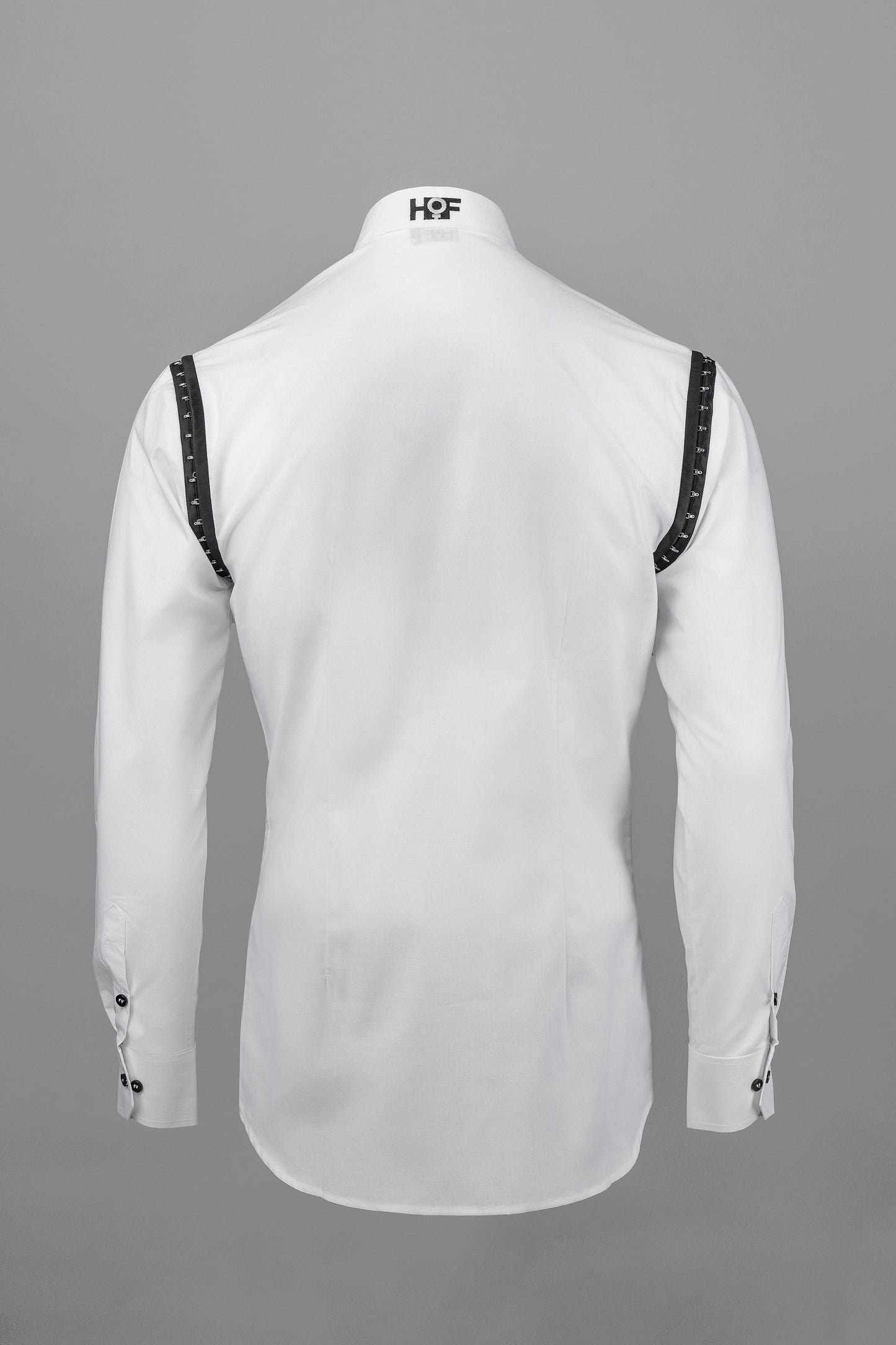KY Asymmetrical High-Collar White Shirt