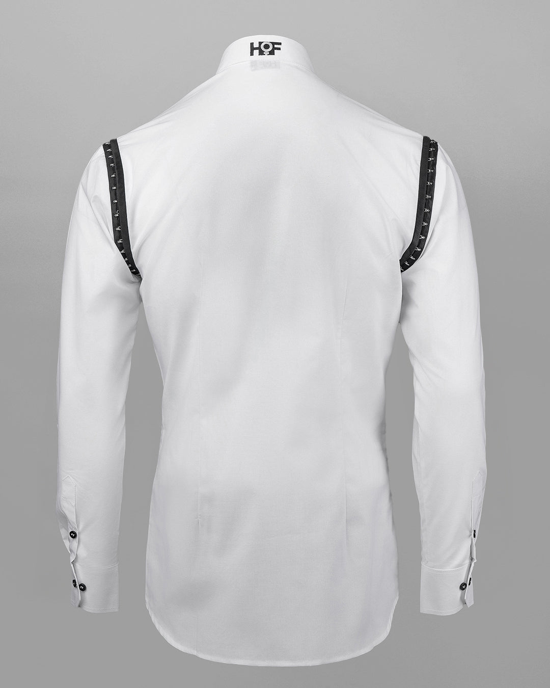 KY Asymmetrical High-Collar White Shirt