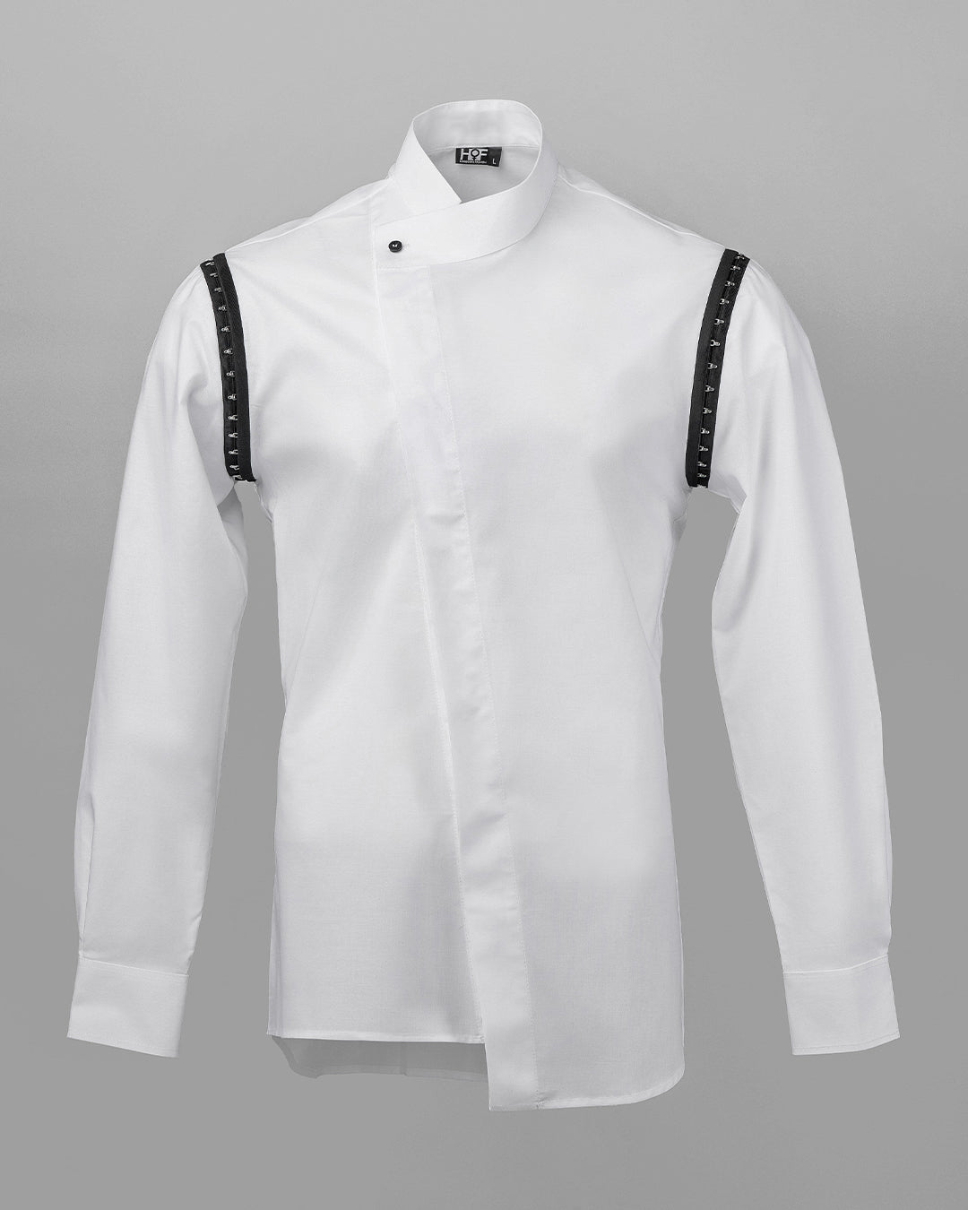 KY Asymmetrical High-Collar White Shirt