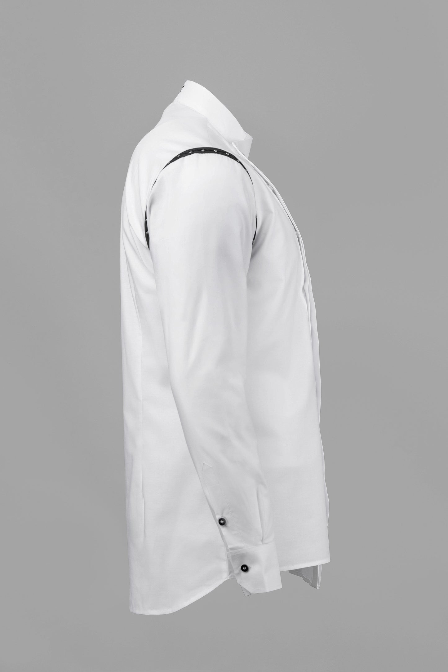 KY Asymmetrical High-Collar White Shirt