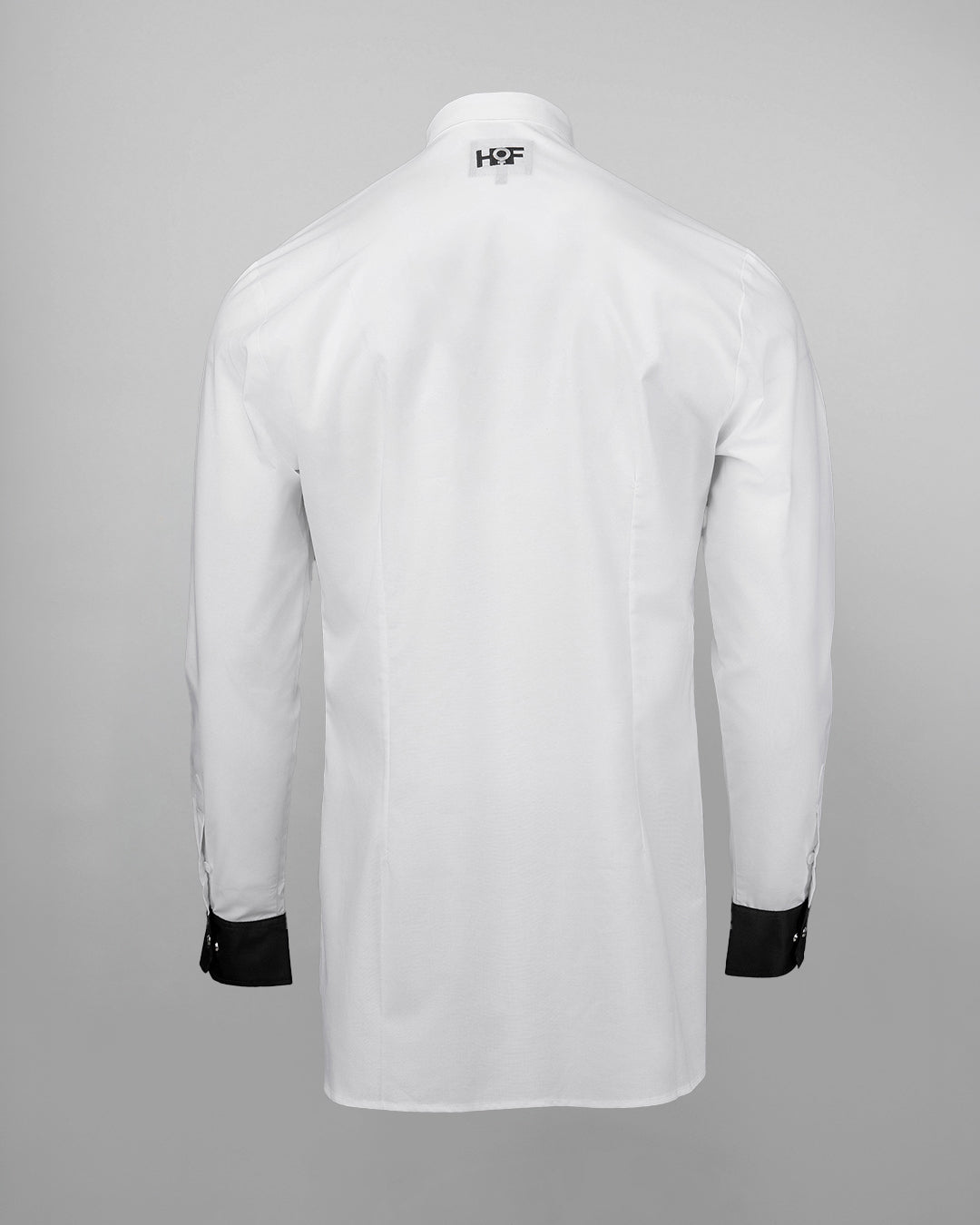 Smoking Contrast Lapel White Shirt