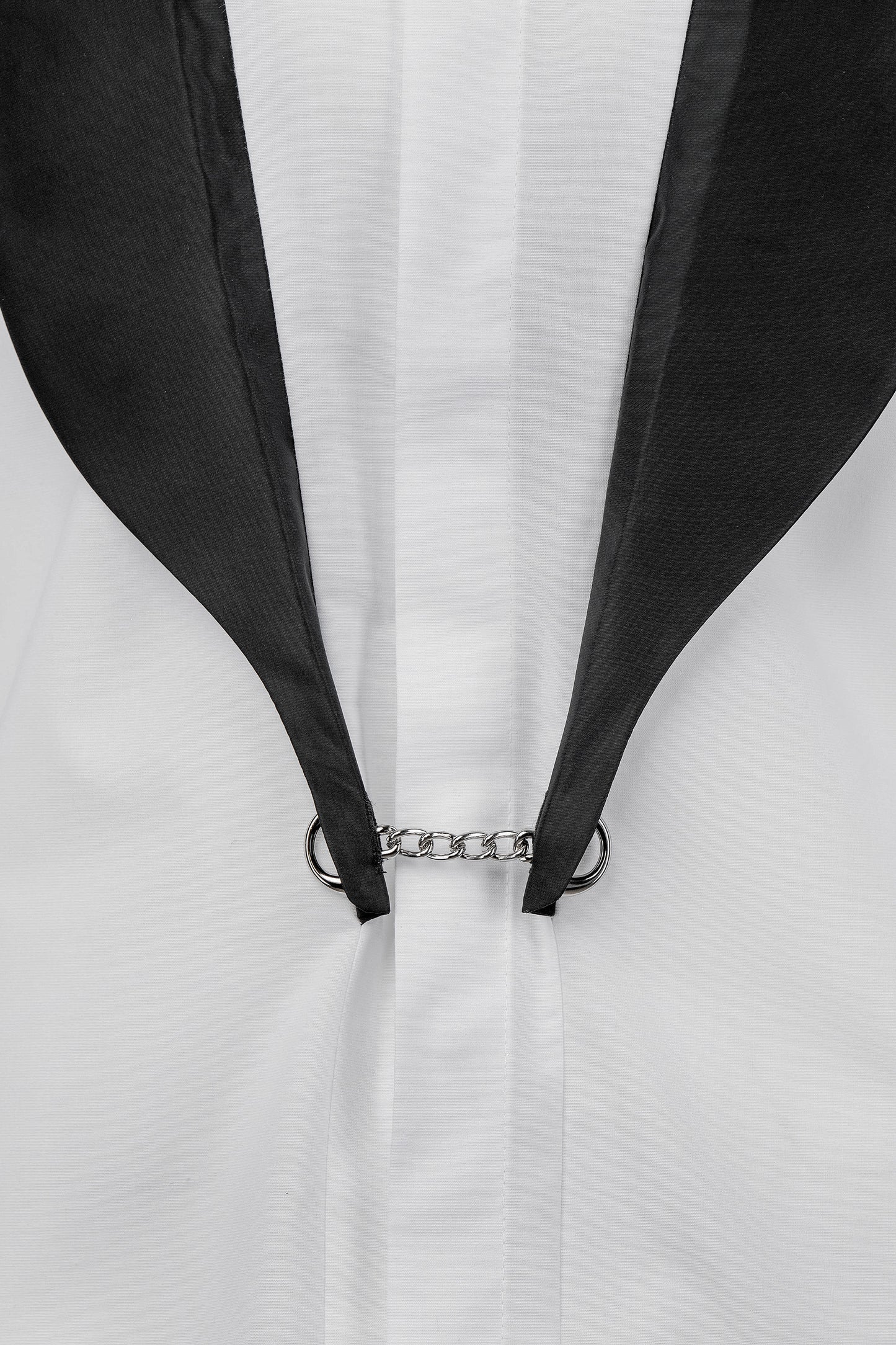 Smoking Contrast Lapel White Shirt