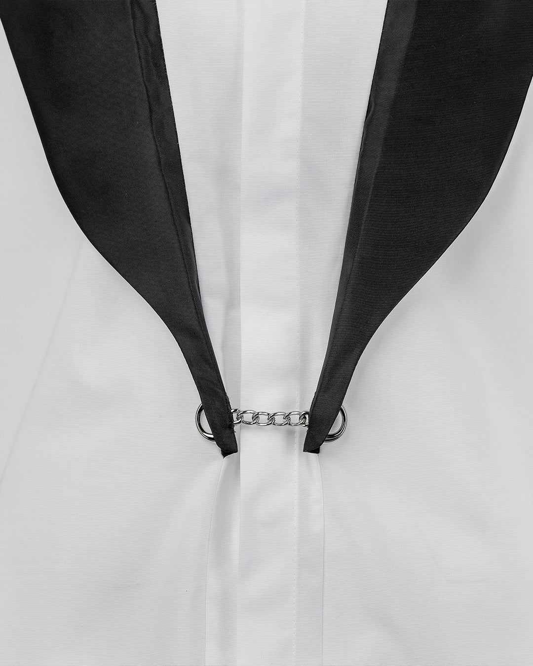 Smoking Contrast Lapel White Shirt
