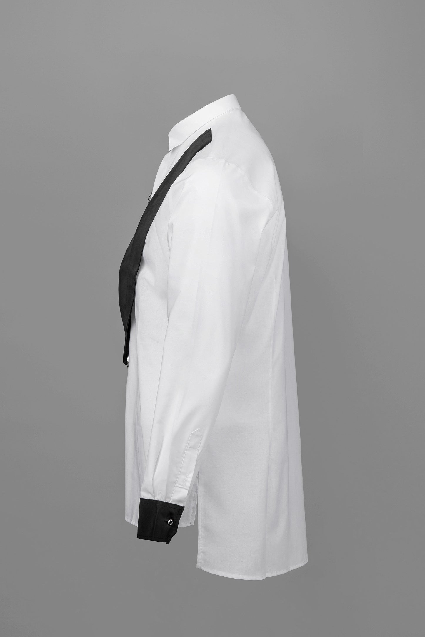 Smoking Contrast Lapel White Shirt