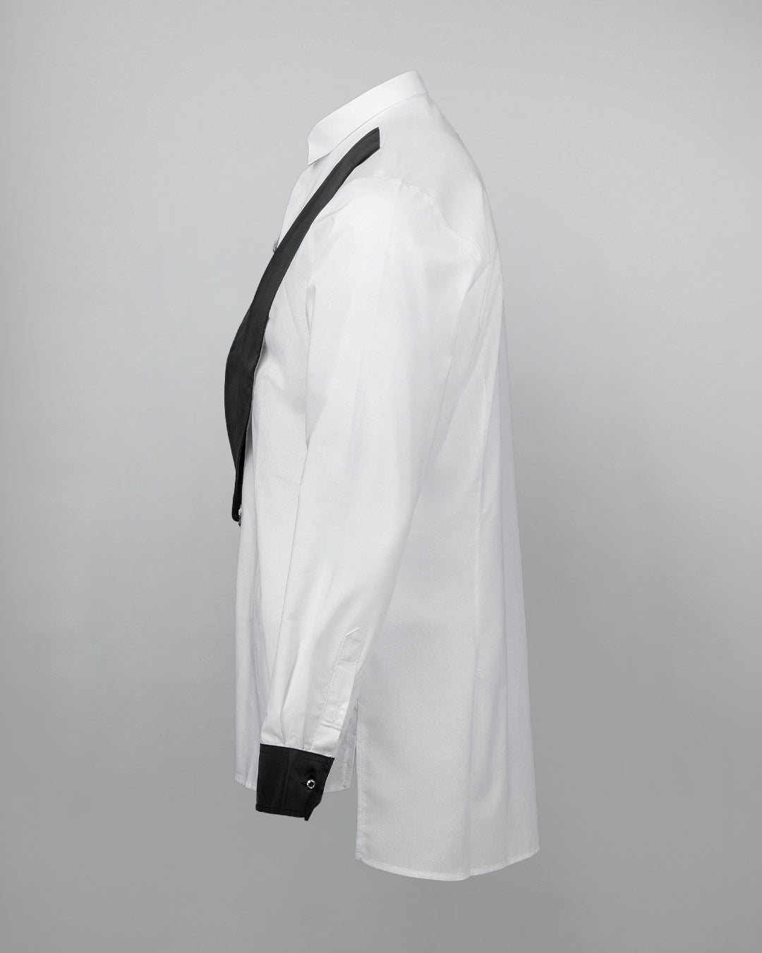 Smoking Contrast Lapel White Shirt