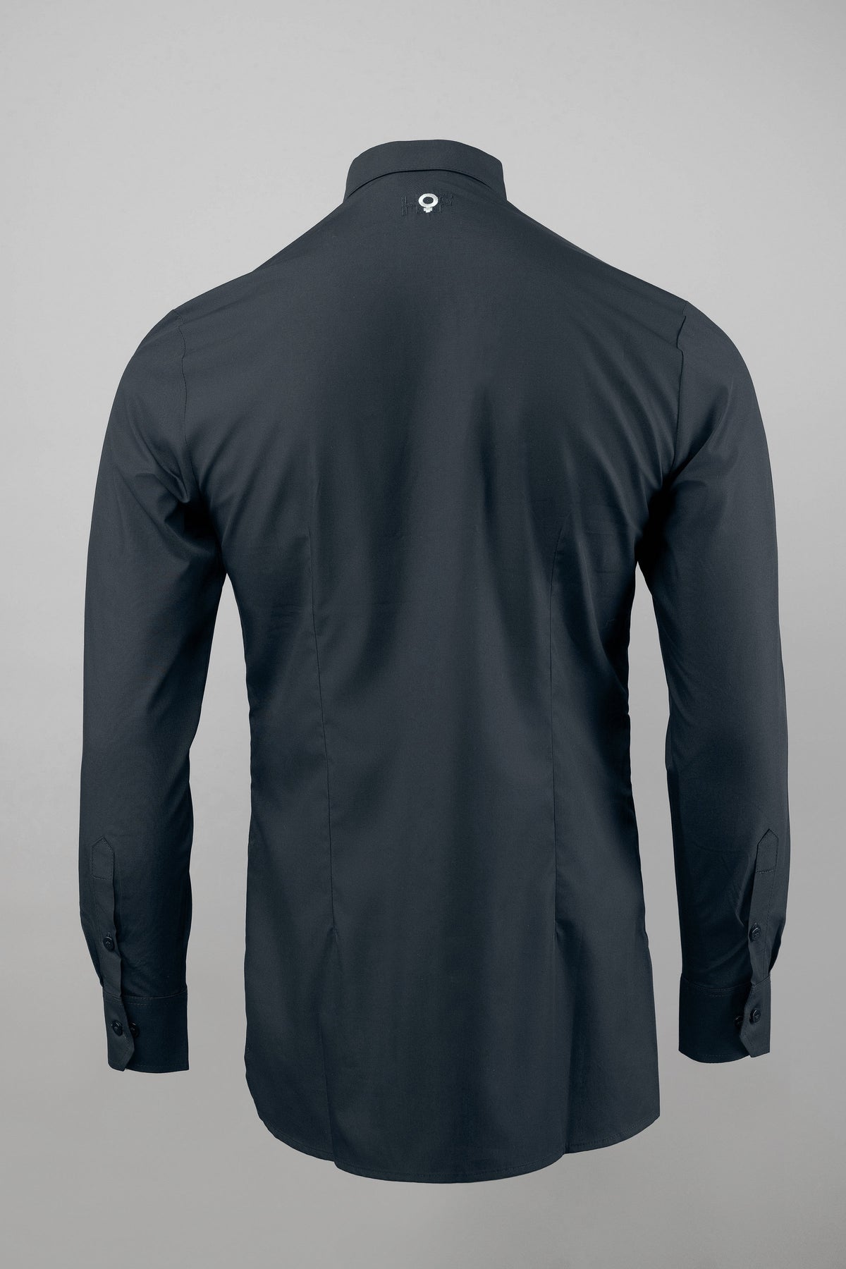 Three Line Black Shirt Draped Shirt | Avant-Garde Pleated Front Long Sleeve Dress Shirt