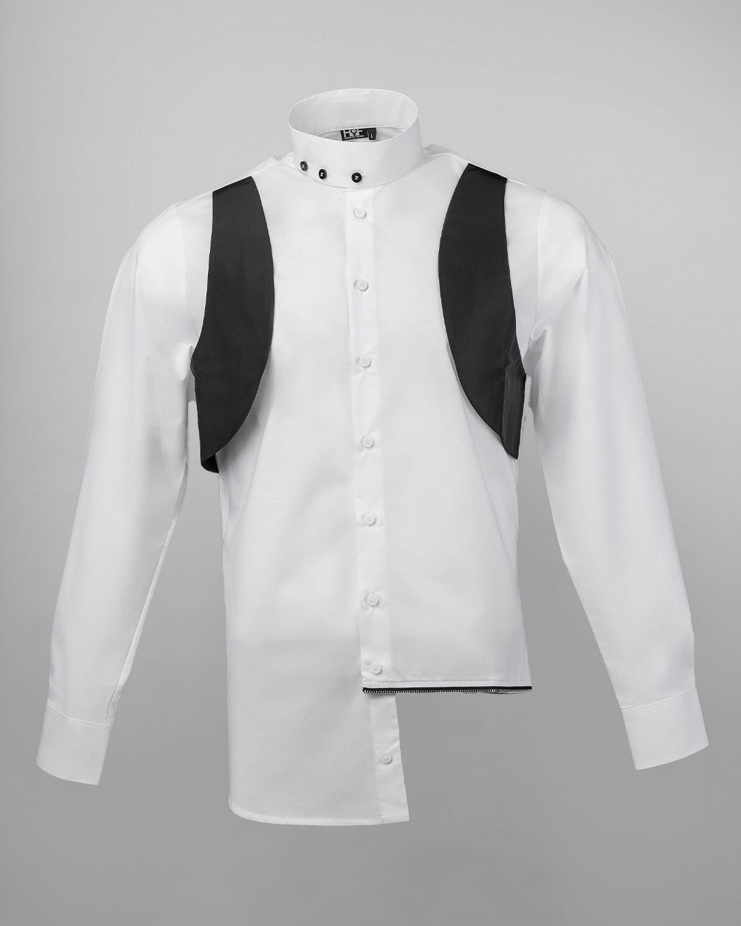 WON Asymmetrical Zip-Hem Shirt White