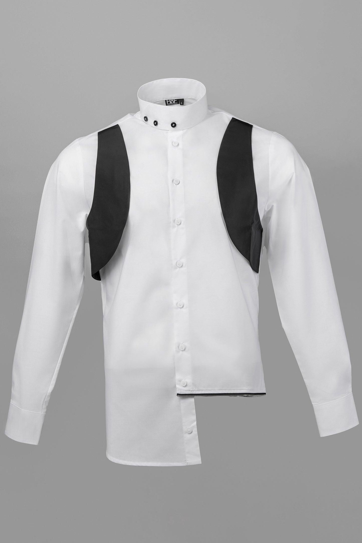 WON Asymmetrical Zip-Hem Shirt White
