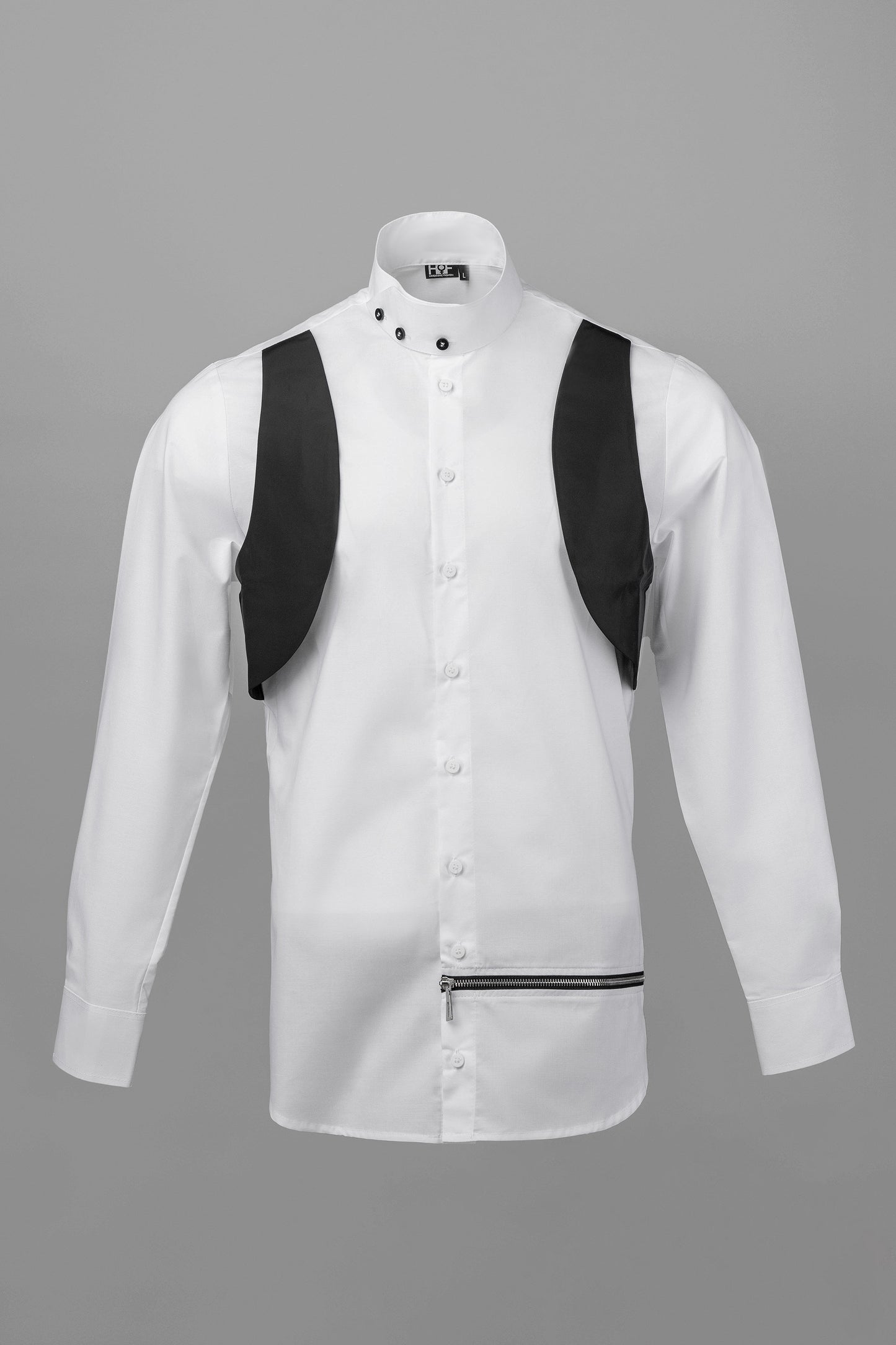 WON Asymmetrical Zip-Hem Shirt White