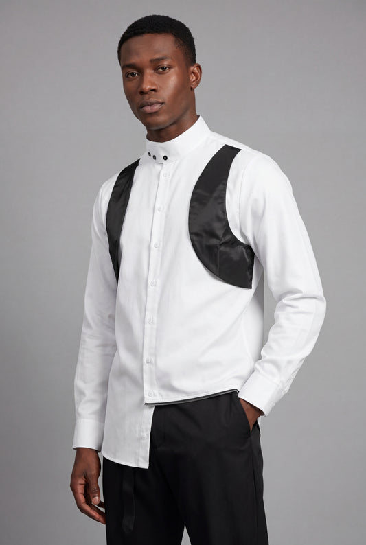 WON Asymmetrical Zip-Hem Shirt White