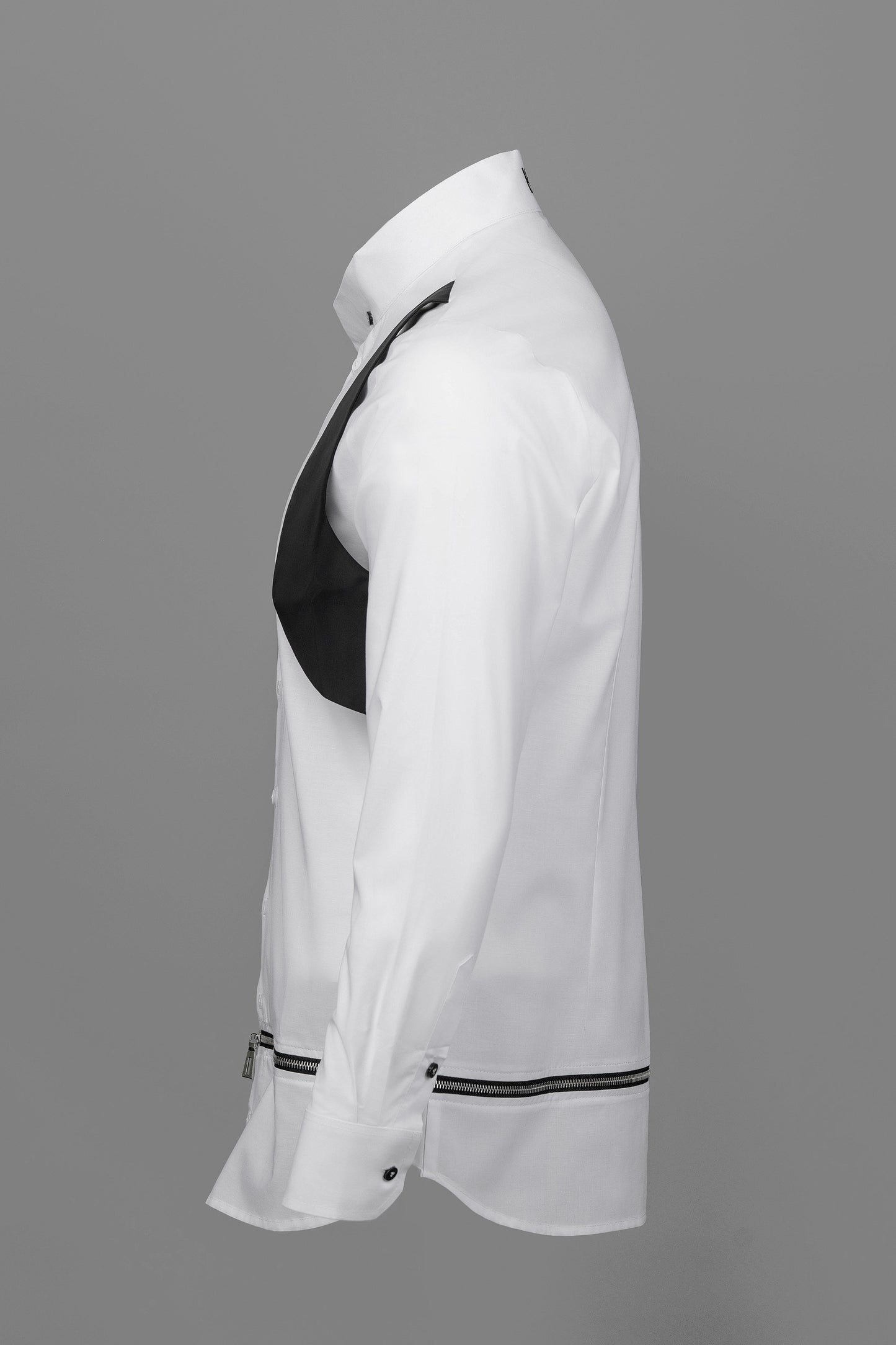 WON Asymmetrical Zip-Hem Shirt White