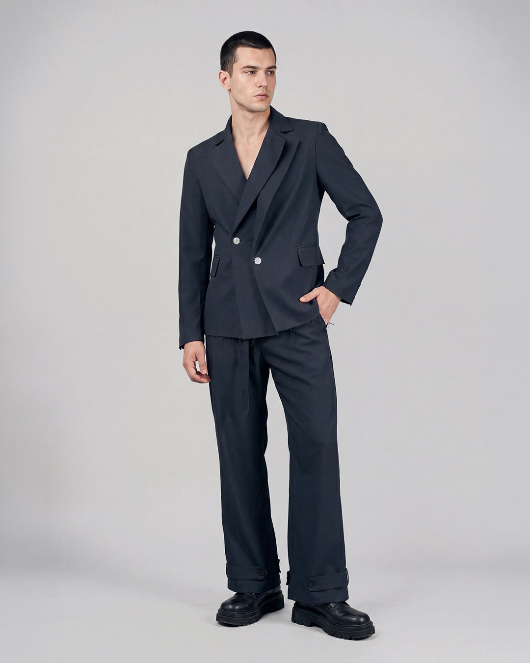 The Laureate Asymmetrical Black Suit