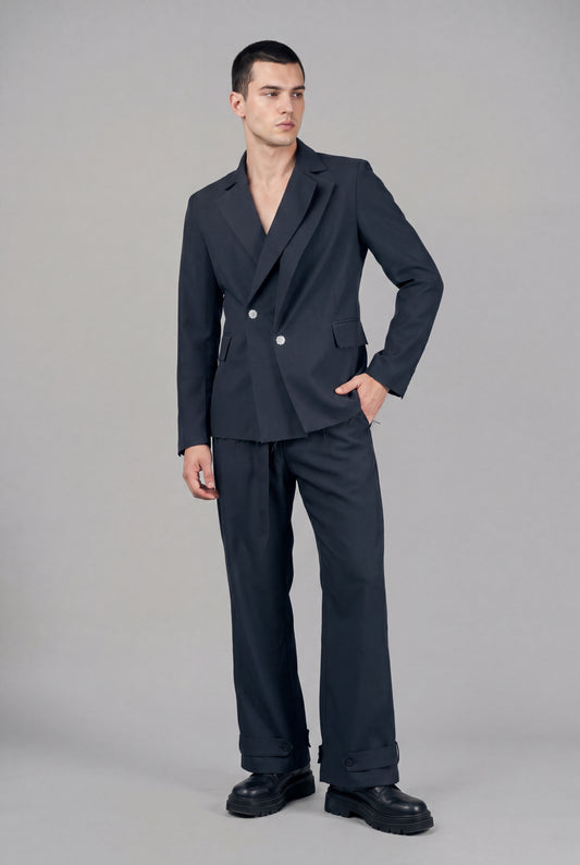 The Laureate Asymmetrical Black Suit