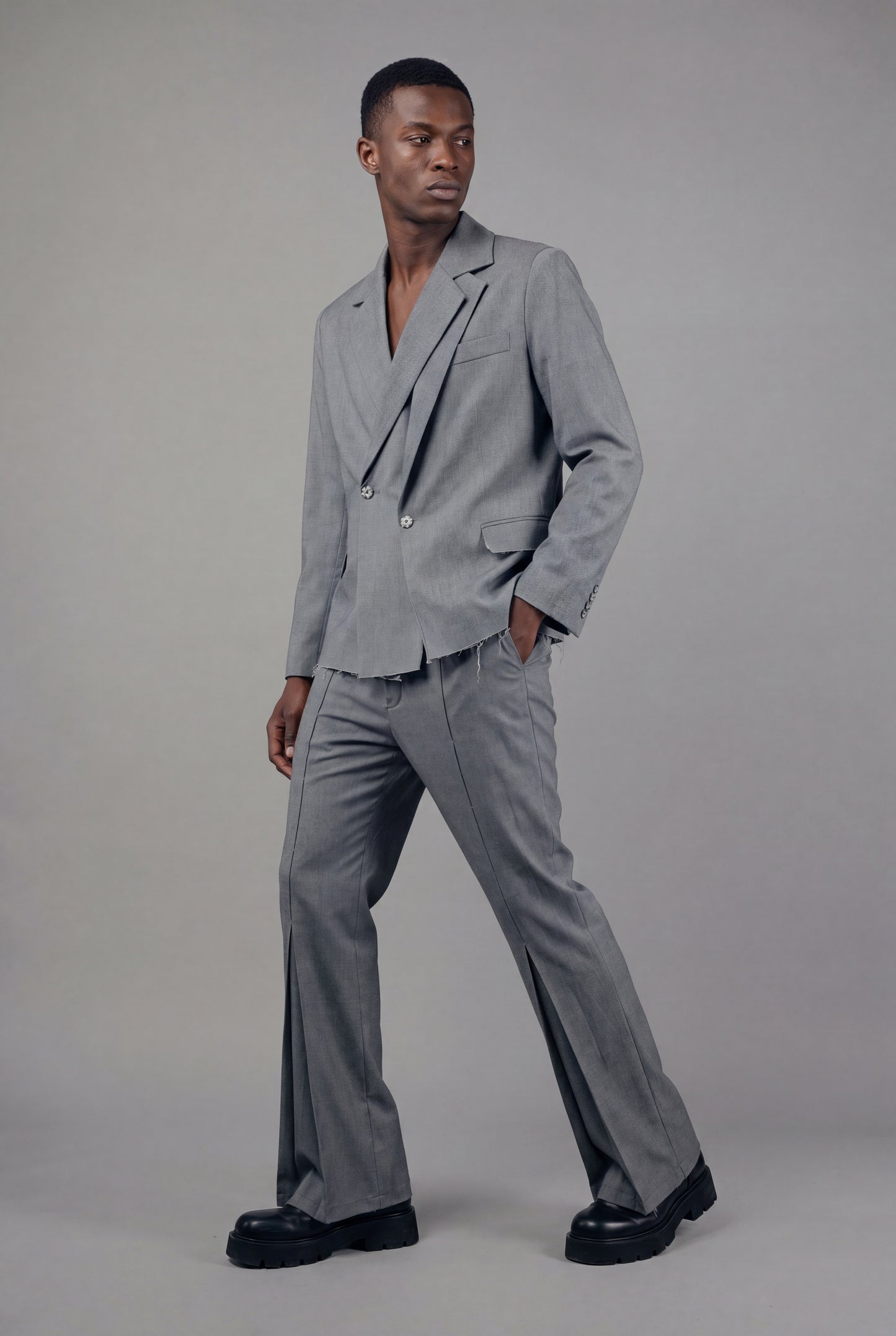 The Laureate Asymmetrical Grey Suit