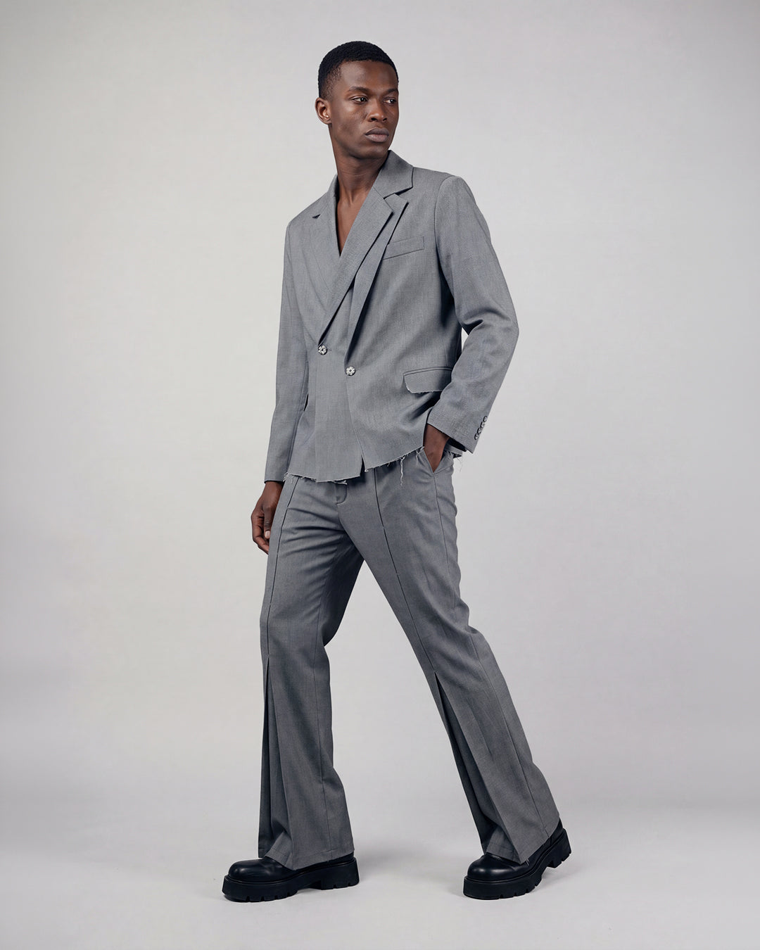 The Laureate Asymmetrical Grey Suit