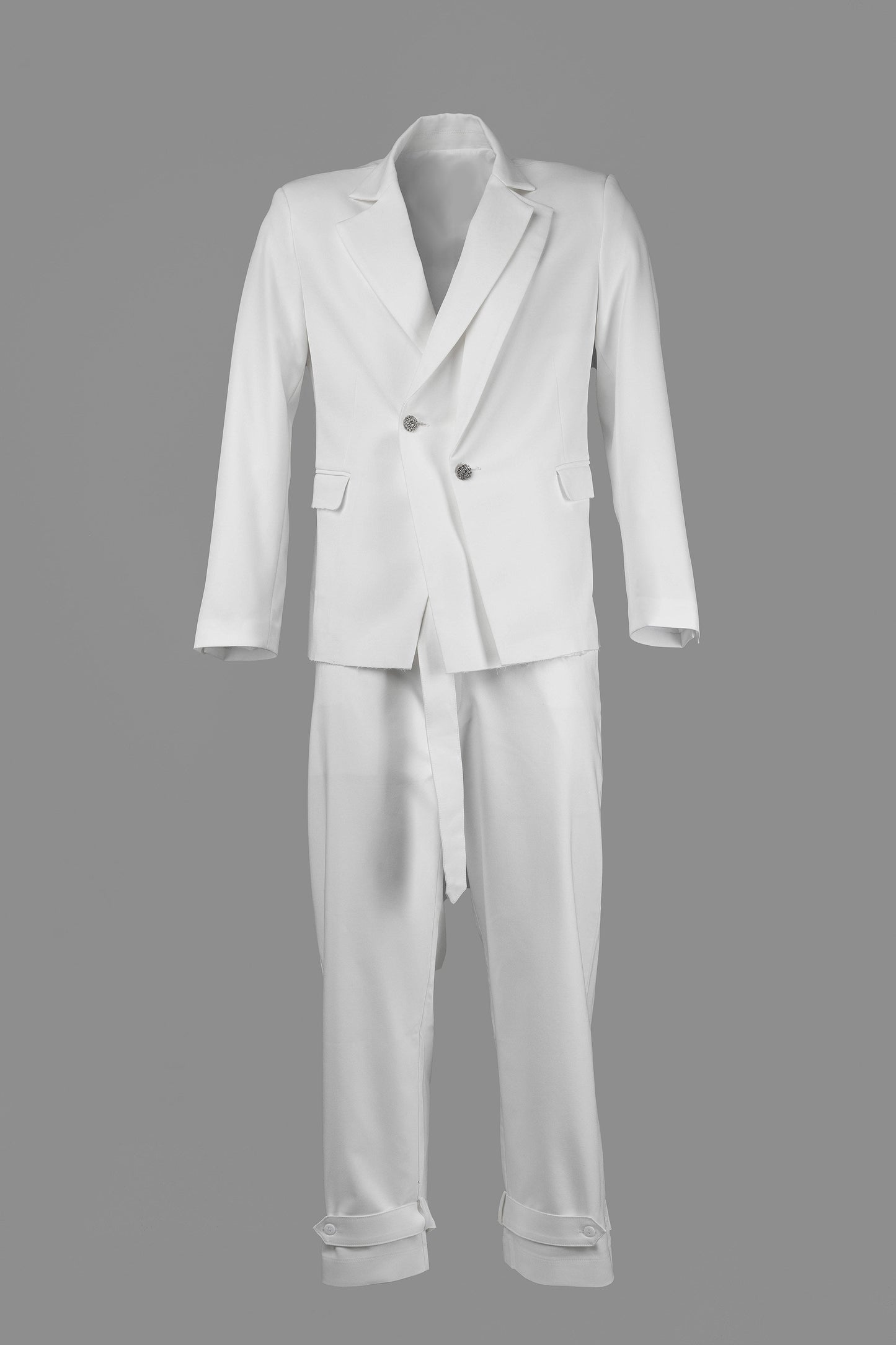 The Laureate Asymmetrical White Suit