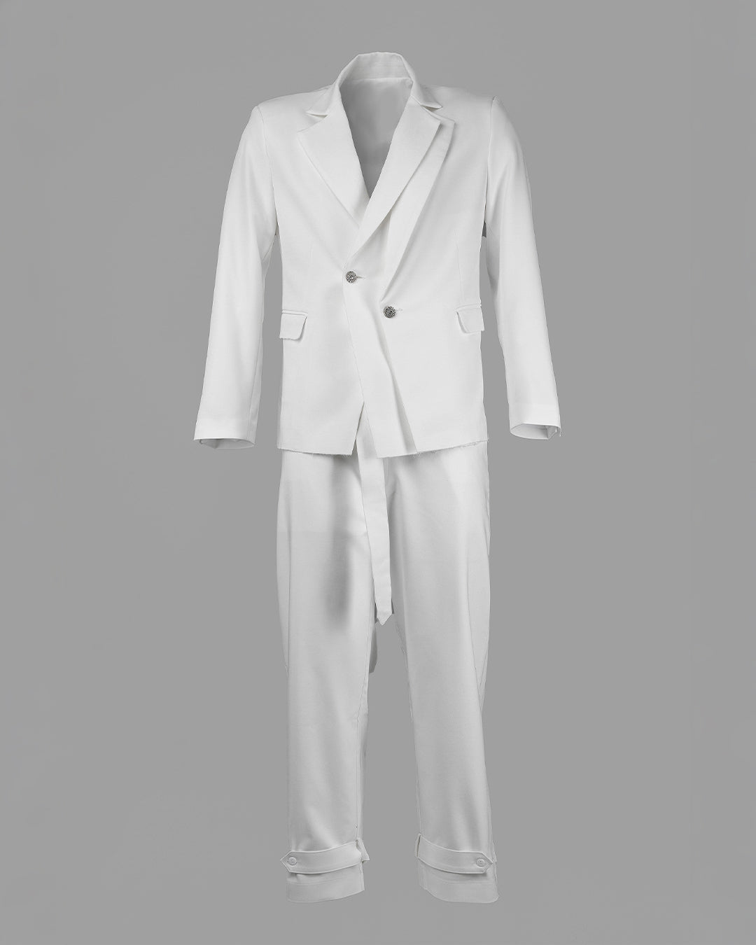 The Laureate Asymmetrical White Suit